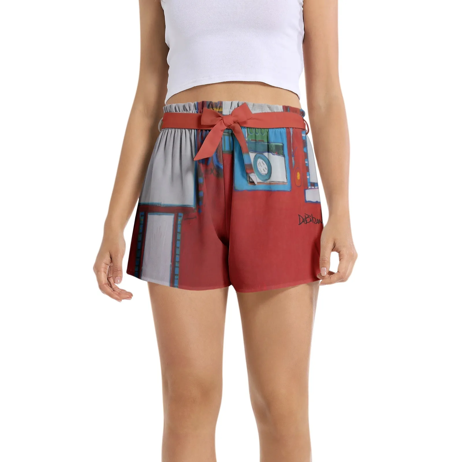 Abstract Women's Belted Short
