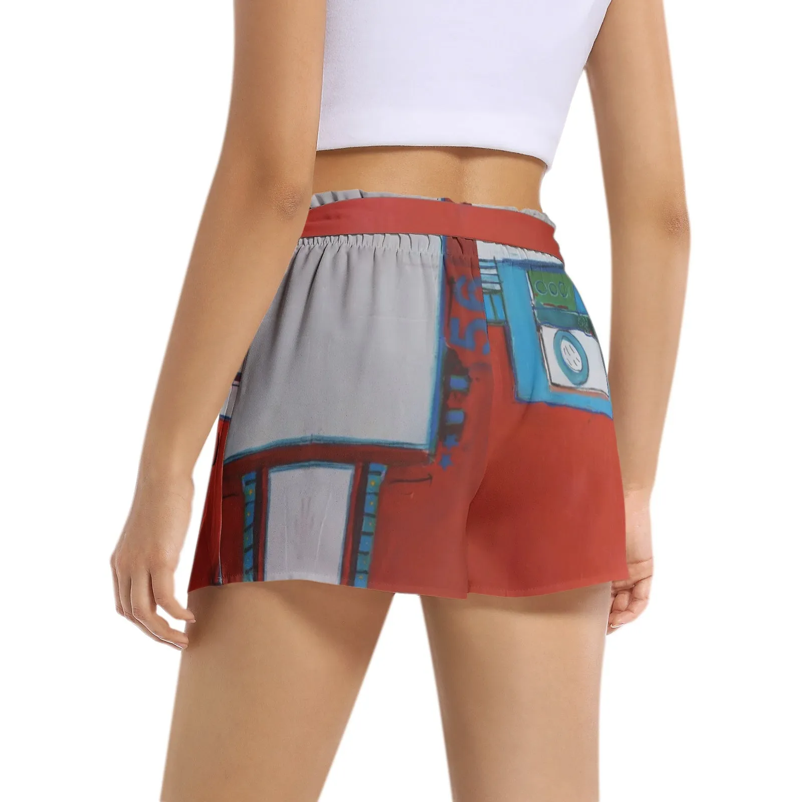 Abstract Women's Belted Short