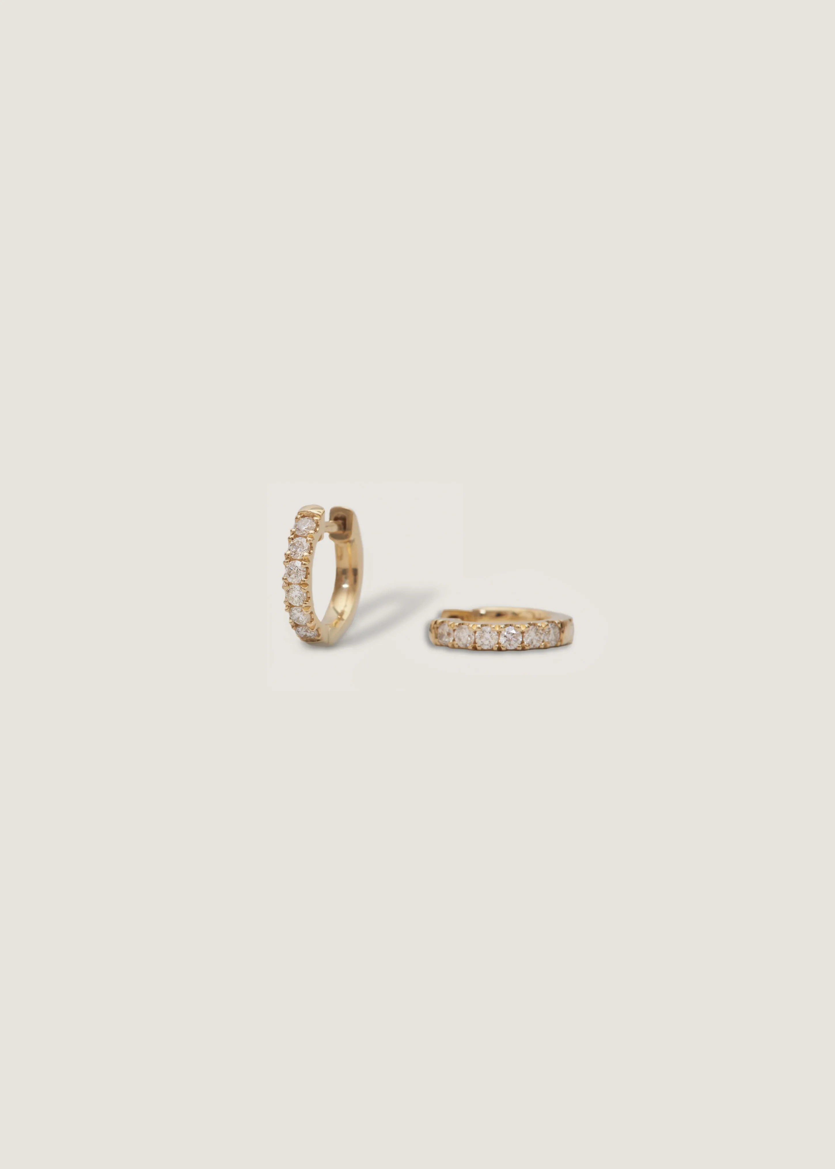 Bold Pavé Huggie Earrings Diamond
