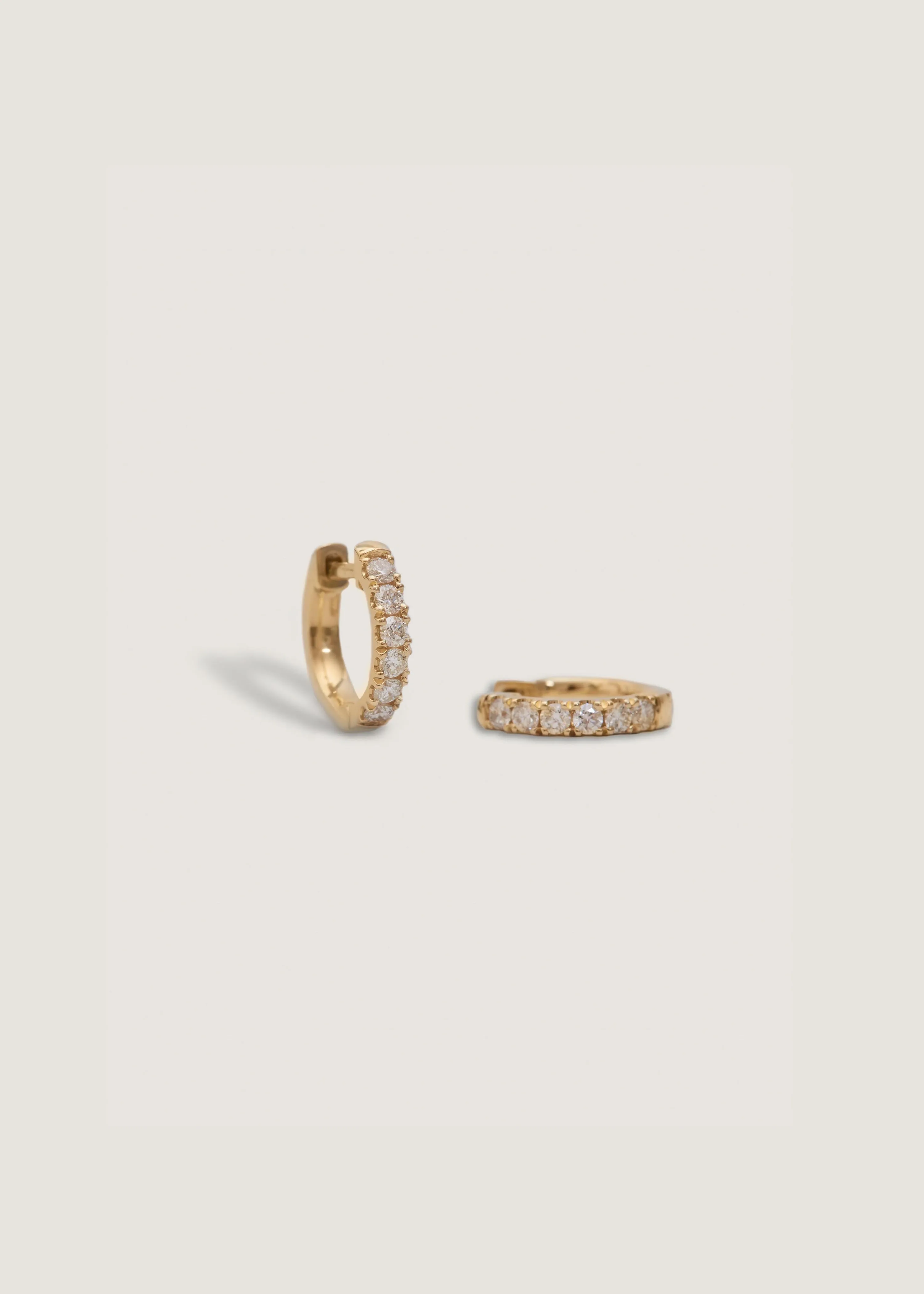 Bold Pavé Huggie Earrings Diamond