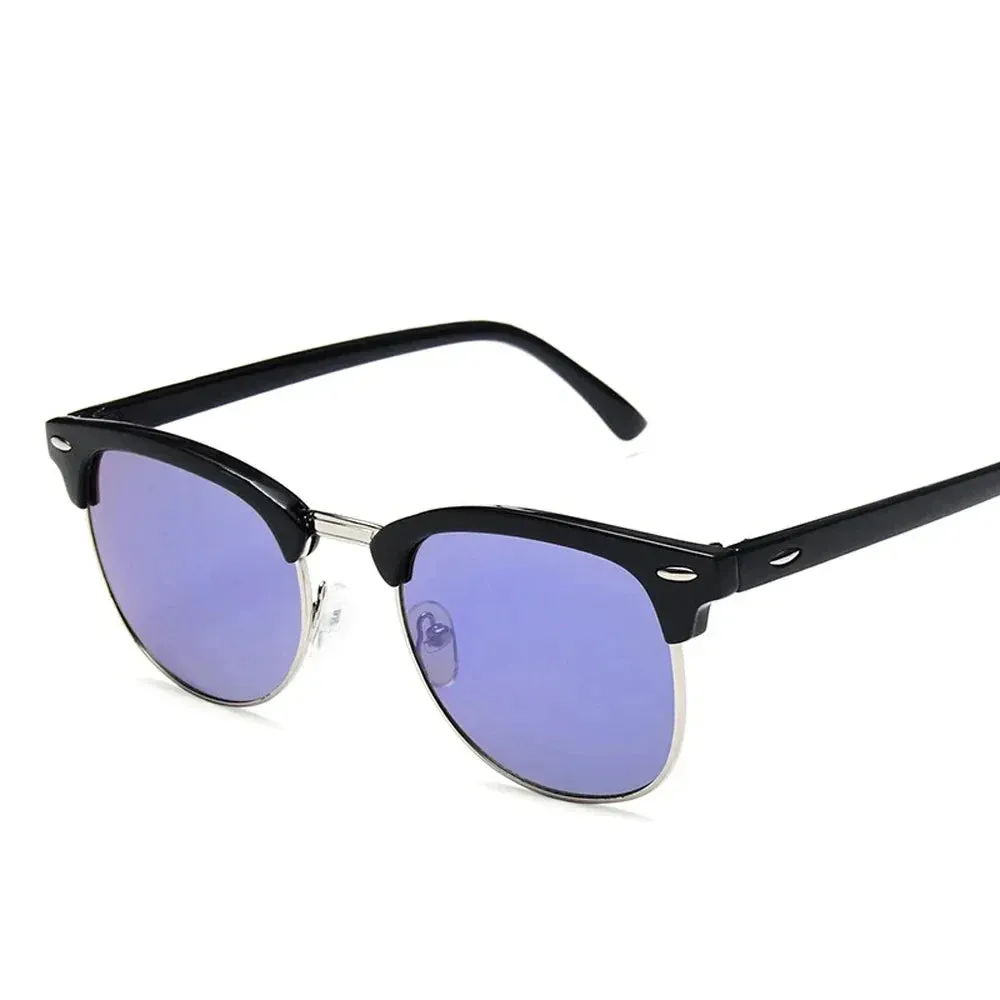 Cruz Retro Clubmaster Sunglasses  Classic Black Frame with UV Lenses