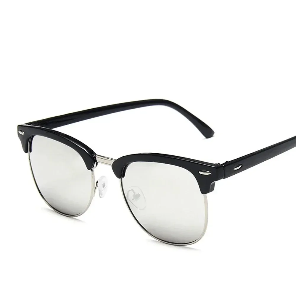 Cruz Retro Clubmaster Sunglasses  Classic Black Frame with UV Lenses