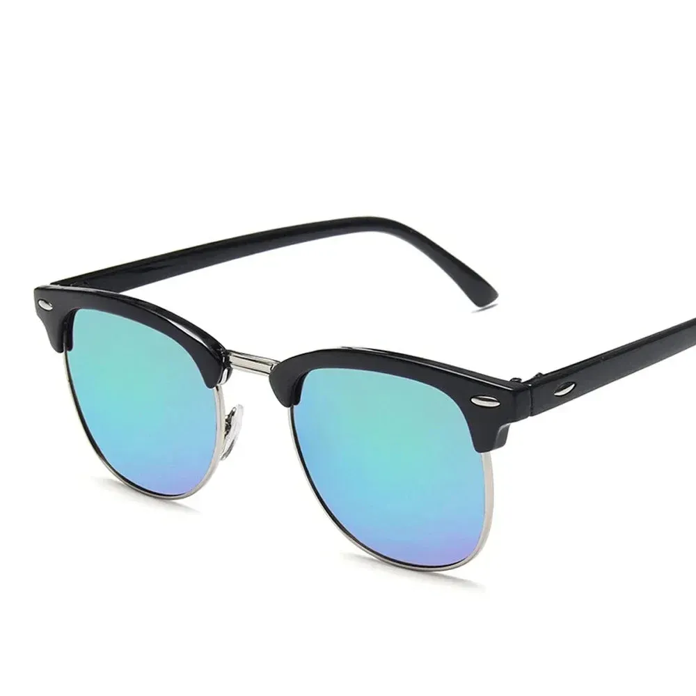 Cruz Retro Clubmaster Sunglasses  Classic Black Frame with UV Lenses