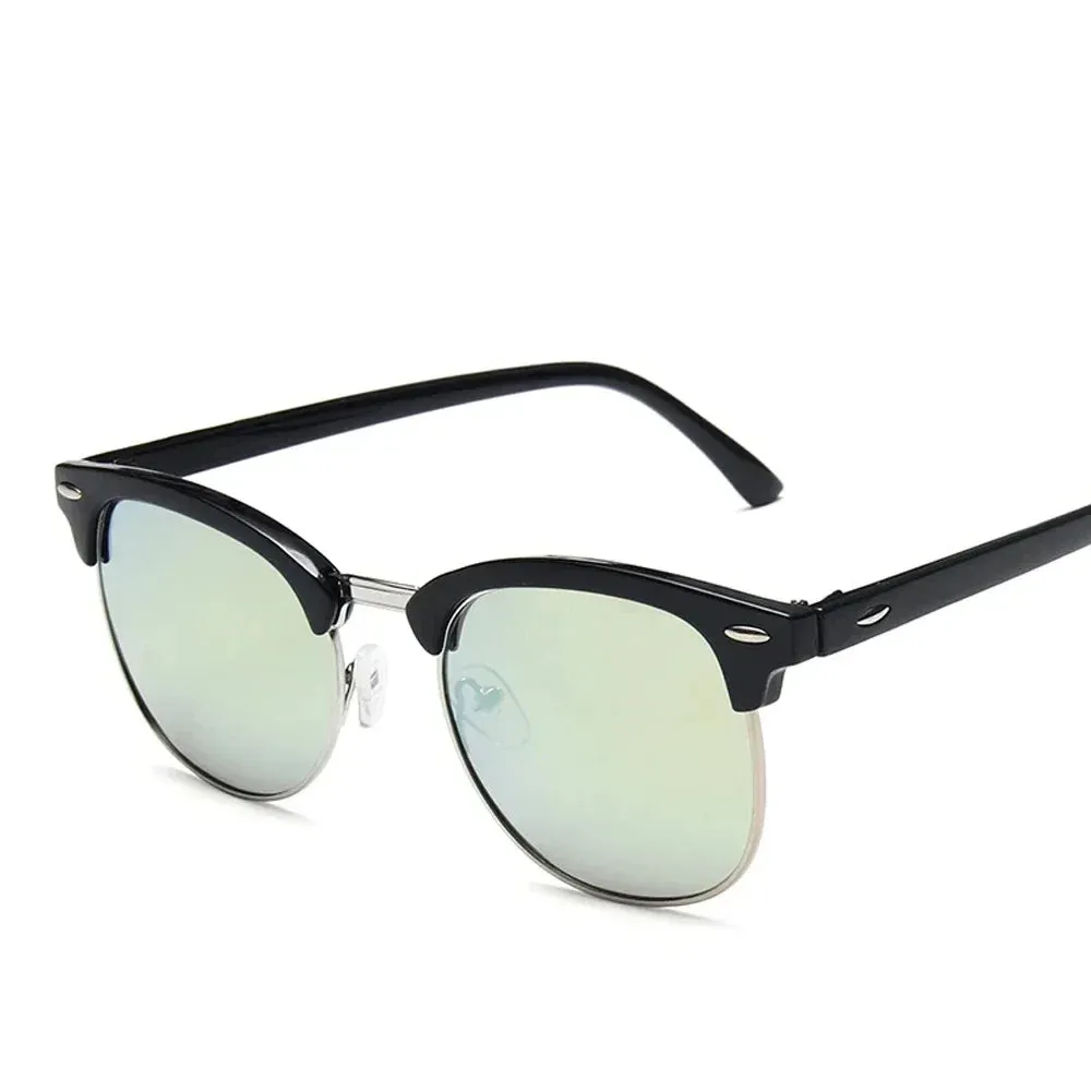 Cruz Retro Clubmaster Sunglasses  Classic Black Frame with UV Lenses
