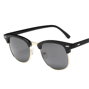 Cruz Retro Clubmaster Sunglasses  Classic Black Frame with UV Lenses