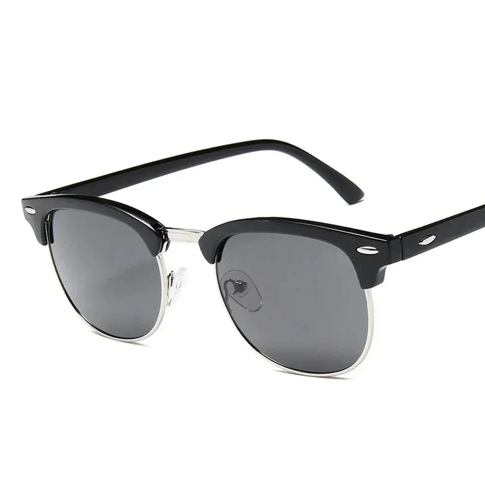 Cruz Retro Clubmaster Sunglasses  Classic Black Frame with UV Lenses