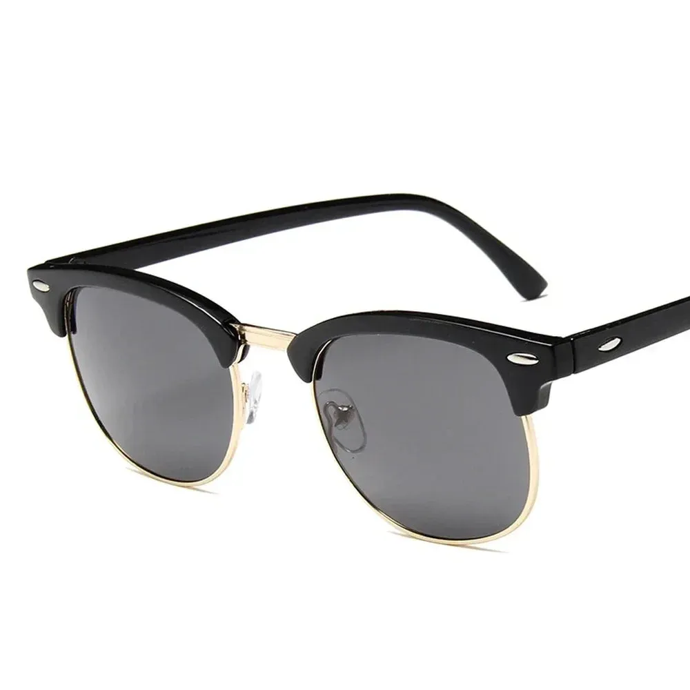 Cruz Retro Clubmaster Sunglasses  Classic Black Frame with UV Lenses
