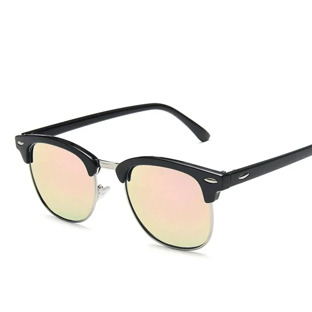 Cruz Retro Clubmaster Sunglasses  Classic Black Frame with UV Lenses