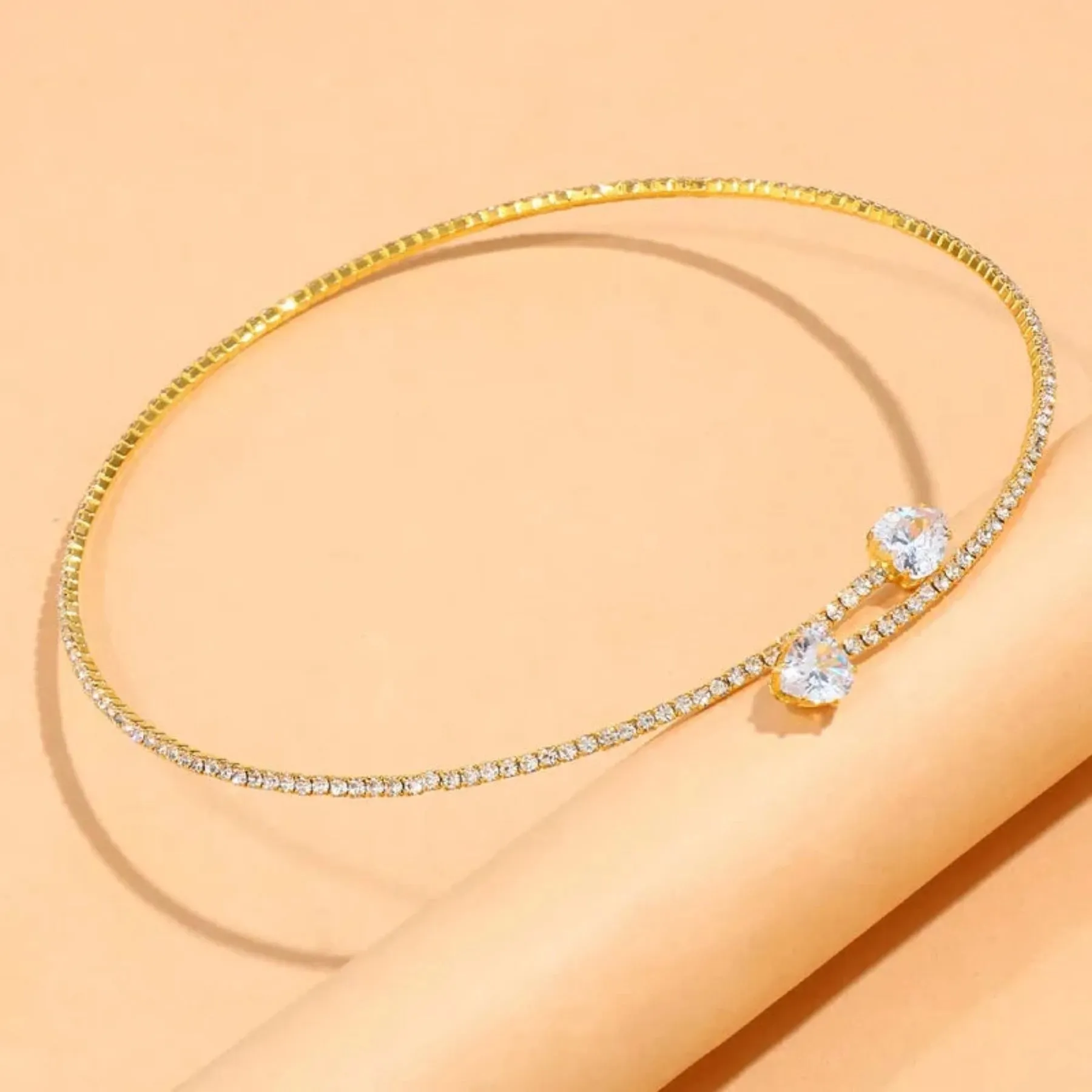 Heart Collar Choker Rhinestone Jewelry Accessories