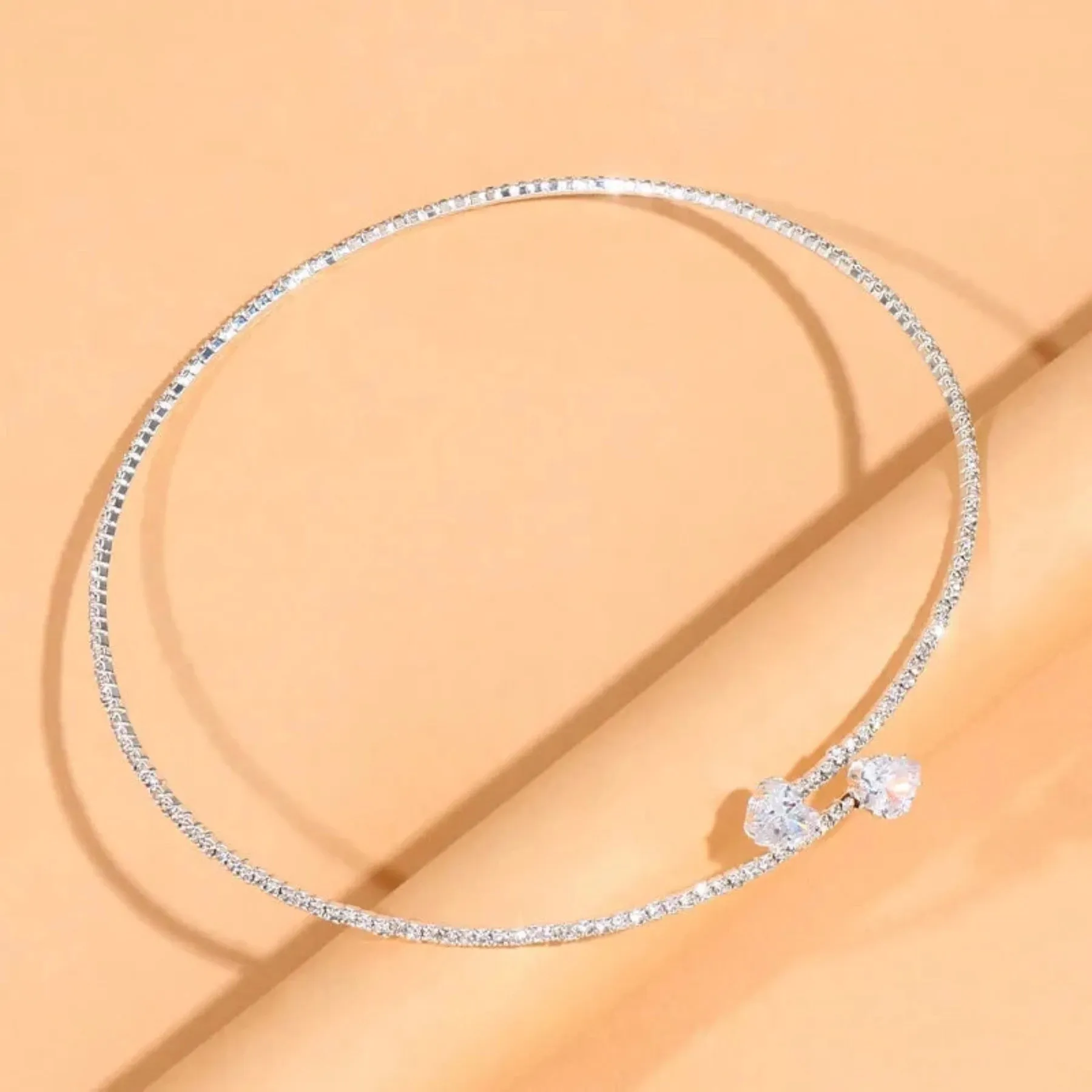 Heart Collar Choker Rhinestone Jewelry Accessories