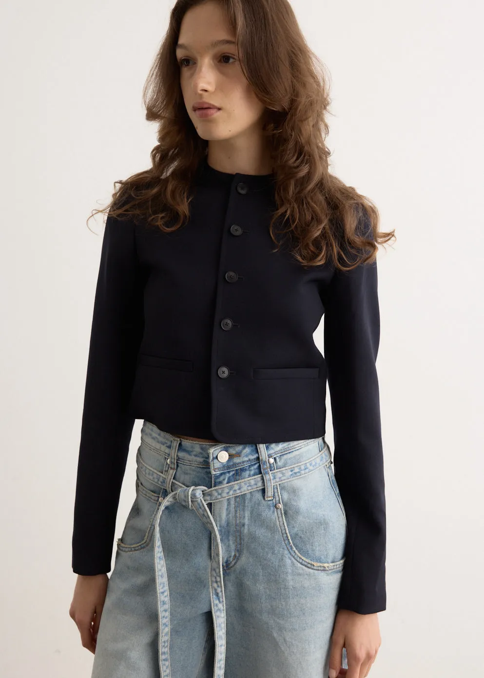 High Density Wool Twill Short Jacket