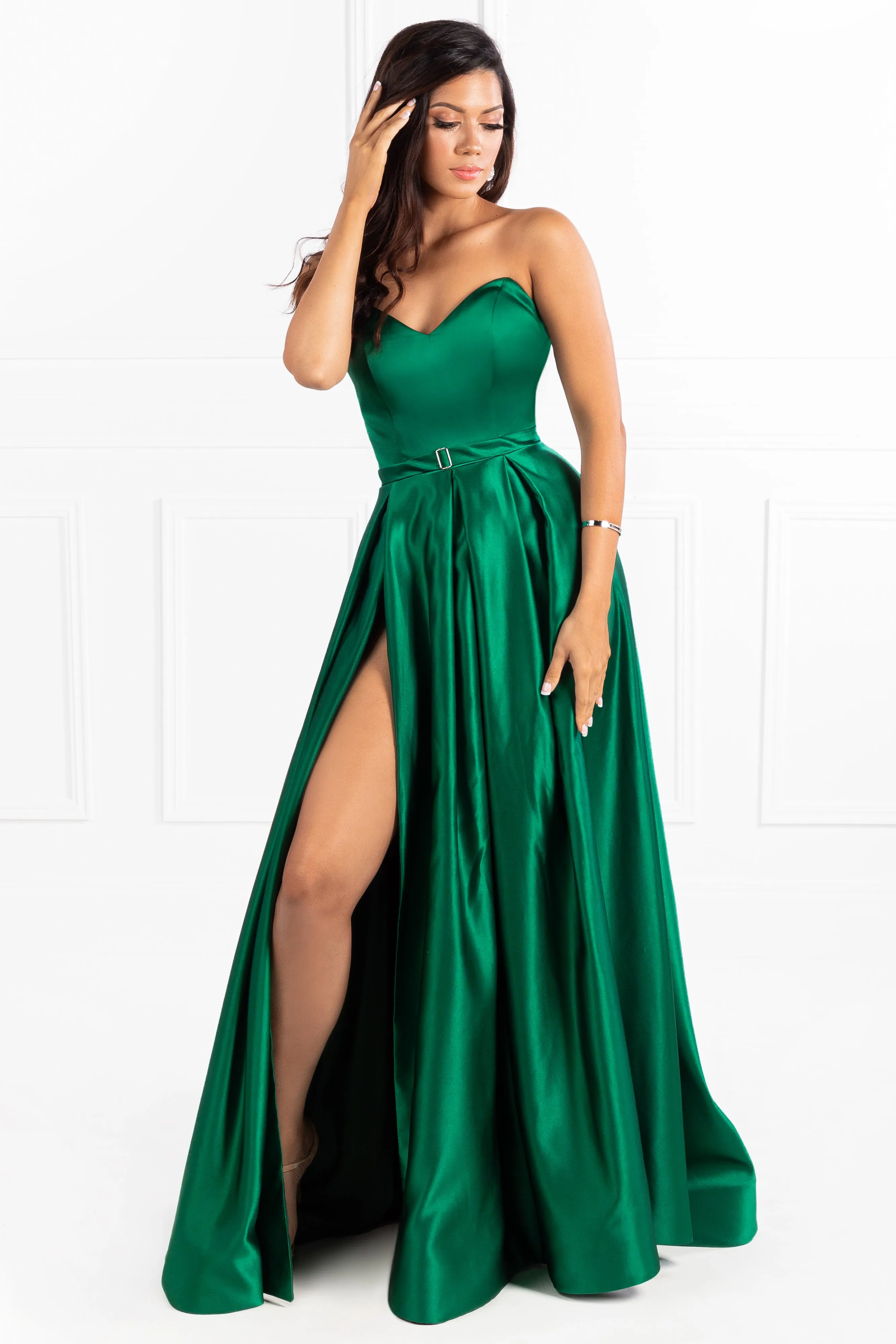 Honey Couture HELENA Strapless A Line Gown Made To Order Formal Dress