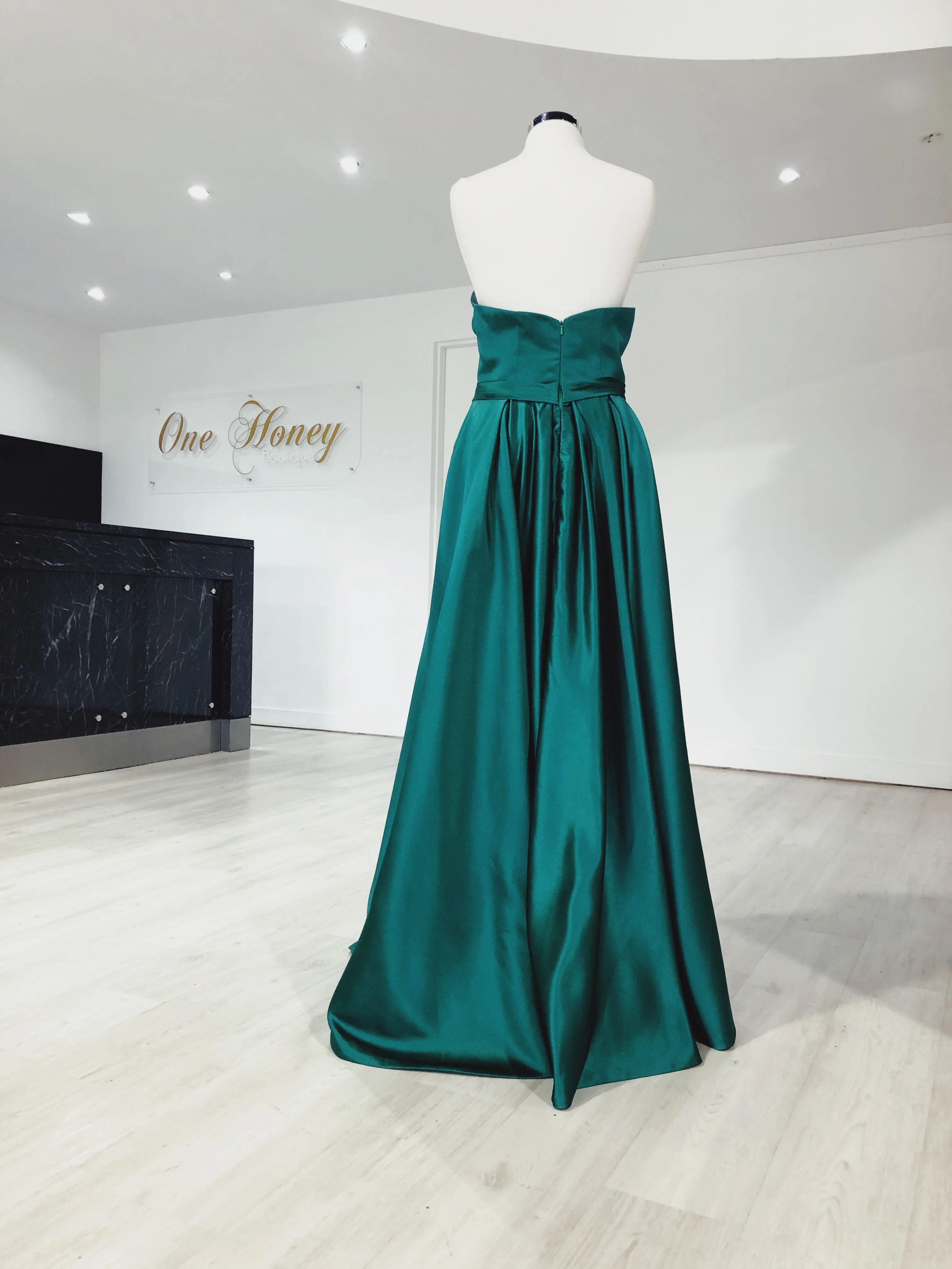 Honey Couture HELENA Strapless A Line Gown Made To Order Formal Dress