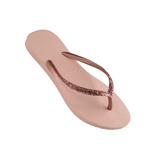 Kids Slim Metal Logo Glitter II Thongs