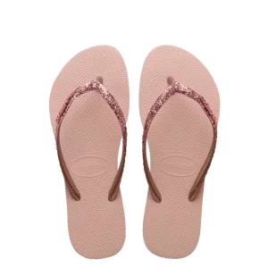 Kids Slim Metal Logo Glitter II Thongs