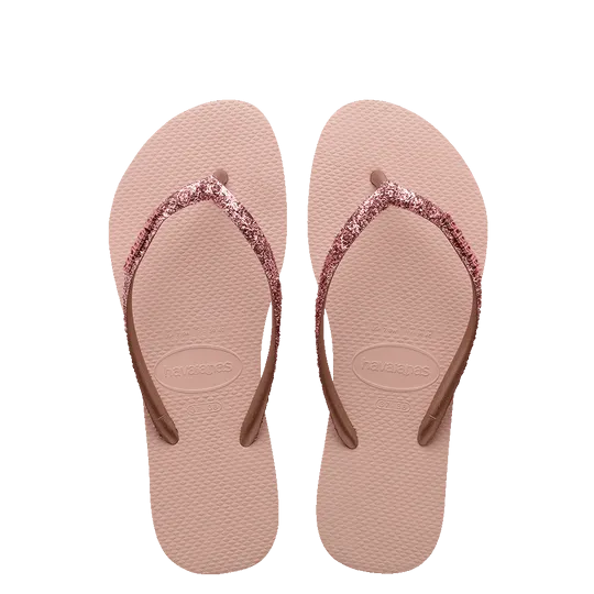Kids Slim Metal Logo Glitter II Thongs