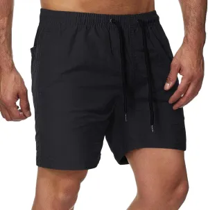 Men's Quick Dry Shorts - Water Resistant Mens Solid Shorts with Elastic Waist
