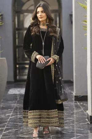 Velvet Noir Long Frock Womenswear by Aleezay  VNA4
