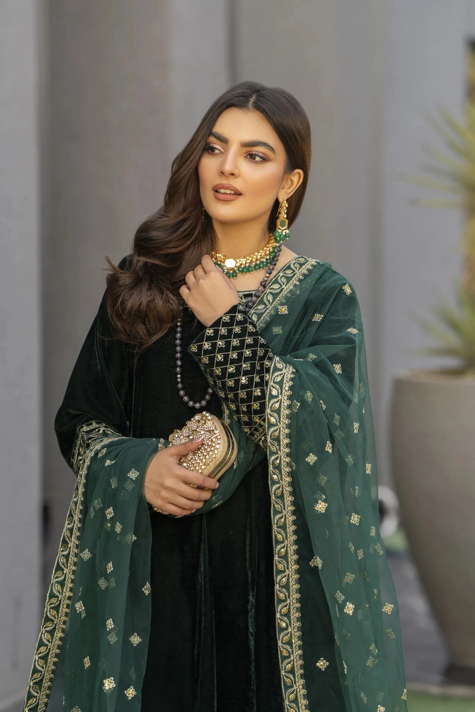 Velvet Noir Long Frock Womenswear by Aleezay  VNA6