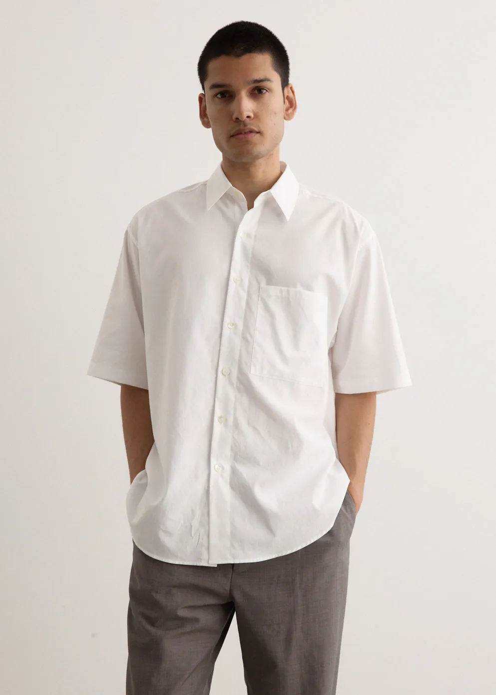 Washed Finx Twill Big Half Sleeved Shirt
