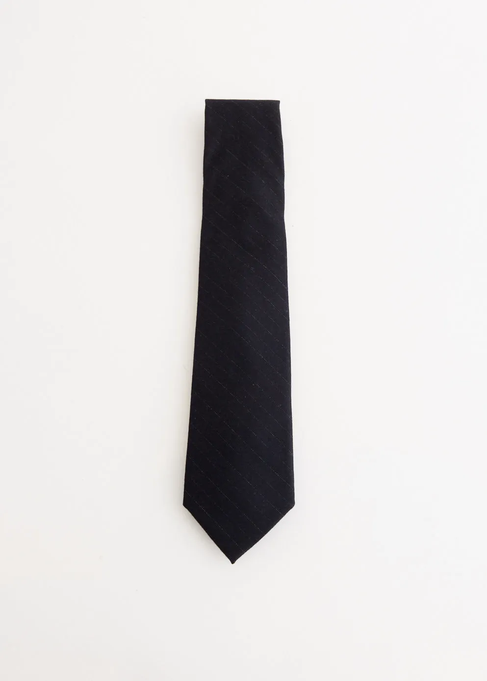 Wool Fulling Flannel Stripe Tie