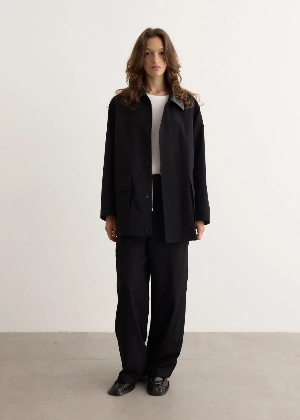 Wool Herringbone Cargo Pants