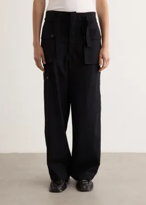 Wool Herringbone Cargo Pants